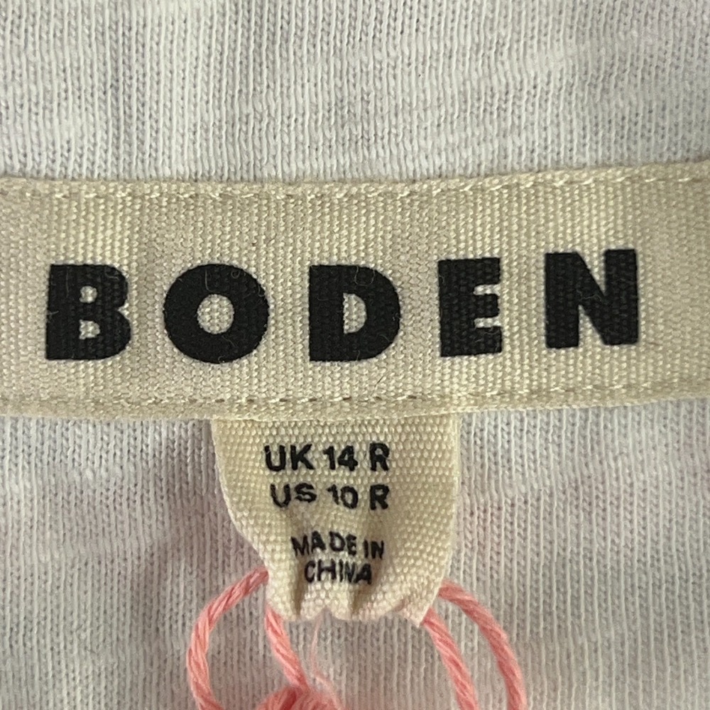 Boden Womens Size 10 White Eleni Embroidered Neckline Cotton Dress NWT *No Belt* - Picture 3 of 12